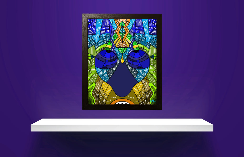 “Heart Over Mind” framed art print displayed in a serene, minimalist room, evoking calm, clarity, and emotional balance