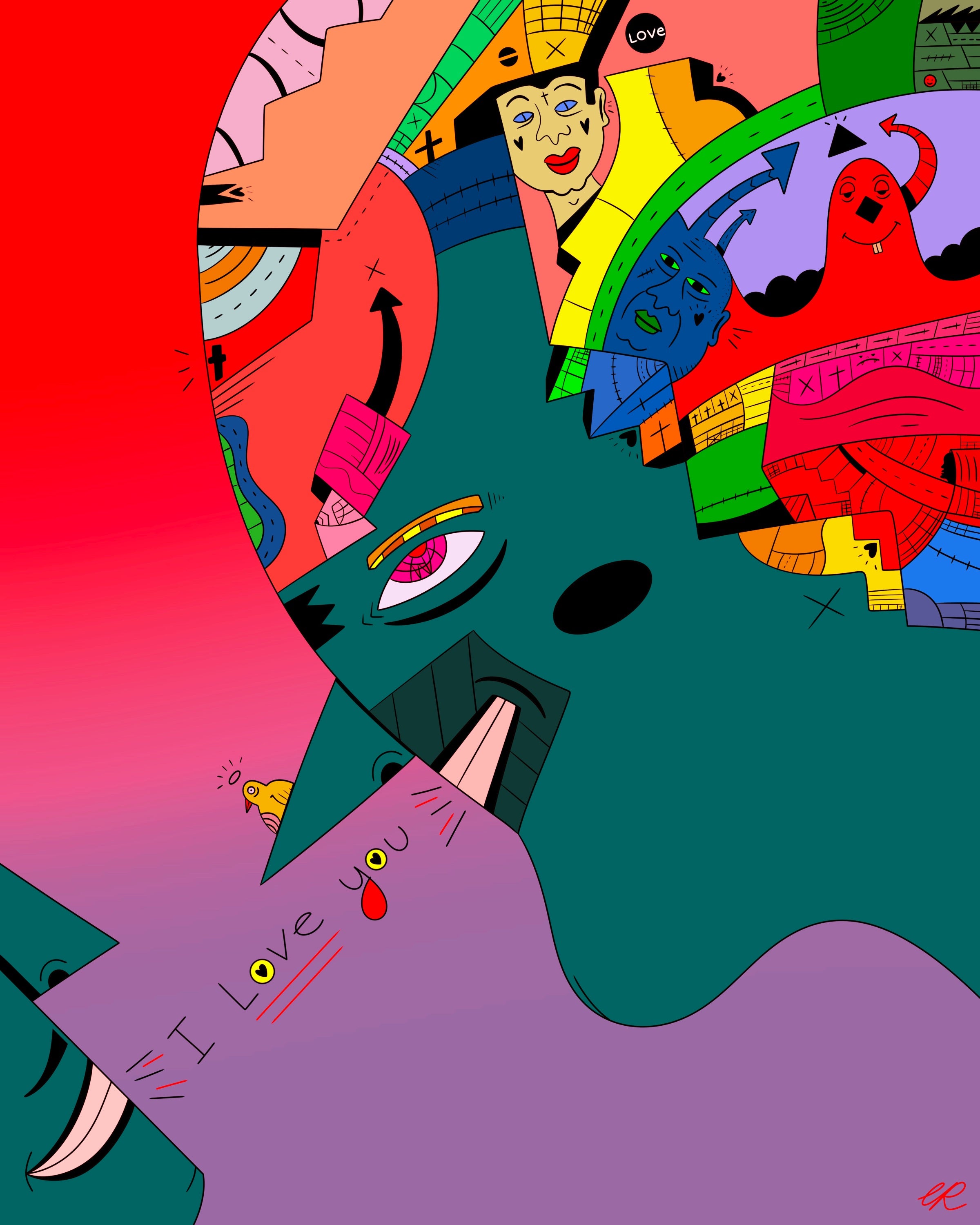 I Love You — Expressive Love Art Print | Eyemaze | Eyemaze